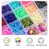 6mm Flat Round Polymer Clay Spacer Beads for Jewelry Making Bracelets Necklace Earring Diy Craft Kit with Pendant 4080pcs/box