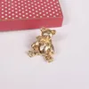 10st / lot mode smycken tillbehör guld metall björn badge brosch pins