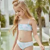 2021 Barnens badkläder tie-färg bikini sätter två bit baddräkt för tjejer toddler barn babys baddräkt Biquini