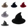 Halloween Chapeau De Sorcière Pliable Hommes Femmes Fils De Coton Laine Tricot Assistant Seau Chapeaux Mode Solide Top Cap Peaked Caps Petite Amie Cadeaux TR0072