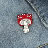 Kattengezicht paddestoel email pins custom animal plant broche tas kleding revers pin badge cartoon sieraden cadeau voor kinderen vrienden