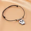 Funny Charm Bracelets Jewelry Alloy Beaded Enamel Ghost Skeleton Pumpkin Bat Wax Rope Gold Silver Bracelet Bangeles For Women Halloween Party