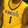 Nik1 NCAA College Minnesota Golden Gophers baskettröja 0 Payton Willis 1 Dupree McBrayer 2 Marcus Carr 3 Murphy Custom Stitched