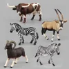 Enfants enfants zèbres moutons rhinos simulation action figurines plastique animal figuré jouets éducatifs miniatures poupées house