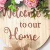 Christmas decorations Welcome Hanging Home Sign With Artificial flowers For Front Door