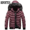 Vinterjacka Män Parka Hooded Fur Collar Mäns Varm Tjockad Vindskyddad Hatt Parkas Jacka Fashion Casual Hoodies Outwear 211008