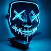 Halloween Horror Face Mask LED Gloeiende maskers 10 kleuren Purge verkiezingsmascara Kostuum DJ Party Light Up Masks Glow In Dark