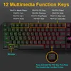 Wired Gaming Mechanical Feeling Backlit s USB 104 Keycaps Russian Waterproof Computer Game Keyboards