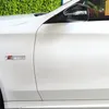 AudiスライニングのロゴA3 A4 A5 A6 Q3 Q5 Q7 B7 B8 C5 S6自動車デカールアクセサリーQC23のための3DメタルカーS線ステッカーカバー