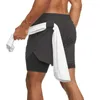 ランニングショーツブランドメンズサマージョギングトレーニングスポーツ男性クイックドライジムダブルデッキフィットネストレーニング服
