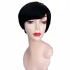 Korte Bob Pruiken voor Zwarte Vrouwen Snelkoppeling Menselijk Haar Pruik BrazilianHair Lacewig met Pony Humanhair Pixie Pruiken