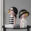 ARTLOVIN Nordic Style Character Figurines Kids Model Blowing Bubble Gum Statue For Living Room Decoration Modern Home Decoration 210727