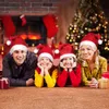 12 stks / set Unisex Hat traditionele witte rode Xmas Santa Claus 'Cap Gift voor volwassen kinderen vakantie feest kerstmis