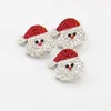 12pcs lot s Santa Claus Christmas Rhinestone Diy 18mm Snap Button Fit Metal Charm Bracelet Jewelry2817