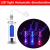 LED Light glass water bongs mini Dab oil Rig Water Pipes 5"inch Portable Oil Hookahs Inline Stereo with 10mm male glass oil burner pipes