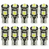 50pcs 아이스 블루 T10 W5W 5050 5SMD LED 캔버스 오류 무료 전구 192 168 194 클리어런스 램프 번호판 조명 12V