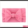 Baby Kids Maternity Drop Delivery 2021 Wholesale Turban Baby Headbands Girls Hairbands Bow Knot Headband Soft Fashion Headwrap Nylon Hair Acc