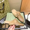 zapatillas Mujeres del cuero genuino plana zapatos del ante de deslizadores de los zapatos de la flor de la serpiente de la mula de moda al aire libre verano de las señoras