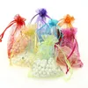 Organza Mesh Torby do ślubu Baby Shower Birthday Torba Prezent Próbka Slostring Etui Cosmetics Pakiet przechowywania