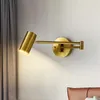 Vägglampor modern lampa säng vikande lång polig guld sconce belysning lyxig studie sovrum dekor roterande läsning led ljus