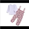 Устанавливает детское одежда ребенка, дети родильный падение доставки 2021 девочек элегантная белая футболка топ розовый хлопок подвеска брюки из двух частей набор l4dot2