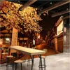 Vista notturna giapponese Cherry Blossom Street Po Sfondi 3D Cucina Sushi Restaurant Decor Carta da parati Papel De Parede 3d