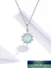 Bamoer authentique 925 argent Sterling blanc opale soleil pendentif collier pour femmes chaîne lien colliers argent 925 bijoux SCN399 prix usine conception experte qualité