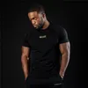 Sommar män t-shirt gym fitness kortärmad t-shirt manlig snabbkropp bodybuilding workout tee tops sportkläder T-shirts