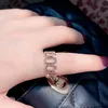 Открытые регулируемые полой цепные кольца Band Finger Women Rose Gold Crongy Knuckle Ring