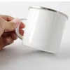 Tazza da campeggio per caffè con smalto a sublimazione fai-da-te Tazza in acciaio da 12 once Tazza da viaggio durevole con smalto per bevande Nostalgic Sea Shipping DHF07