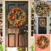 Fall Eucalyptus Farmhouse Wreath Front Door Hanging Ornament For All Seasons Autumn Decoration 18 Inch Drop-v12 211104