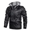 Men's Jackets 2021 Autumn And Winter Leather Casual Vintage Hooded Plus Velvet Thick Fake Two Clothing Size