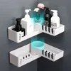 Hörndusch Hylla Badrum Shampoo Duschhylla Hållare Självhäftande Kök Nail-Free Montered Wall Storage Organizer Rack 210811