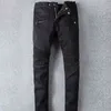 Роскошные дизайнерские джинсы с потертостями, французская мода Pierre Straight, мужские байкерские эластичные джинсовые повседневные джинсы, мужские узкие брюки253p