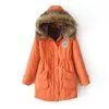 Manteaux et vestes hiver coréen décontracté slim-fit coton rembourré avec capuche à manches longues mi-longueur rembourré plus vêtements de taille 211018