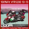 Bodys Injektion för Honda Crossstourer VFR1200F VFR 1200 RR CC 2010 2011 2012 2013 76NO.188 VFR1200RR VFR-1200 10-13 VFR1200X VFR1200 F x 10 11 12 13 Fairing Metal Red