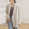 春の女性シックなカジュアルブレザーコートフルスリーブソリッドダブルブレストレディーススーツ韓国の女性のoutwear 210514