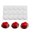 Silikonowe Romantics 15 Mini w kształcie serca Mini Cake Formy, Czekoladowy Deser Pudding Pieczenia Dekoracji Narzędzie Płytki 210423