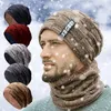 Winter Beanie Mössor Scarf Set Varm Knit Cap Neck Warmer med tjock fleece Lined hatt för män Kvinnor Barn Cykling Kepsar Masker