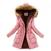 Moda Parka Cappotto Donna Plus Size Manica lunga Spessa Calore Abbigliamento 2022 Autunno Inverno Nuovo 17 colori Giacca di cotone con cappuccio
