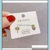 Stud Earrings Jewelry S1158 Fashion S925 Sier Post Asymmetry Eardrop Coconut Tree Pin Drop Delivery 2021 Q6A2L