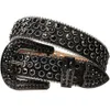 2021DesignerBlack Crystal Rhinestone Men Bling Full Diamond Crocodyle Skórzany pasek paska pasa Cinto de Strass3718513