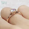 Pierścienie klastrowe BOAKO Luksusowy złoty kolor pierścionek Kobiety kryształ cyrkon dla dziewczyny biżuteria ślubna 2021 ANILLOS MUJER