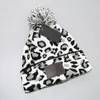 Chapéu de malha para mulheres skullcap homens beanie leopardo chapéus inverno retrô sem brim illustry tampão de melão manguito fisherman beanies