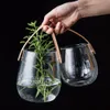 MDZF SWEETHOME Vase en verre Tenture murale Plante Transparent Terrarium Bouteille en verre Bouteille hydroponique Plante Conteneur de fleurs 210409