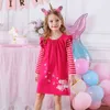 Vikita dla dzieci sukienki dla dzieci. Aplikacja dla dzieci sukienka z długim rękawem Czerwony sukienka świąteczna sukienka dziewczyna jesienna cekiny sukienki 210329