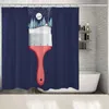 blue christmas shower curtain