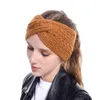 Hårtillbehör 2021 Mode Headbands för kvinnor Ullstickad Kors Huvudband Vinter Solid Färg Håll varma bandflickor