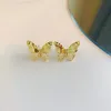 Stud 2022 Korean Butterfly Metal Simple Temperament Vintage Earrings For Women Fashion Jewelry Party Gift Pendientes Brincos