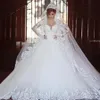 Lange mouwen Saidmhamad Lace Applique Crystals Ball Jurk Trouwjurken Kapel Trein Verbazingwekkende nieuwe bruidsjurken S